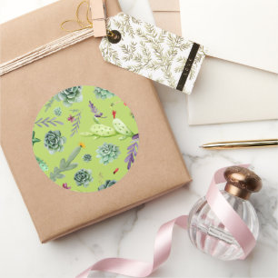 Adesivo Redondo Padrão Cactus 6