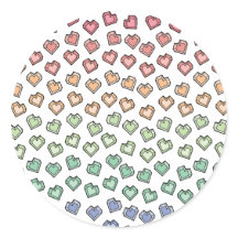 Padrão cardíaco Bright Pastel Rainbow Gemstone