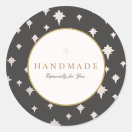 Adesivo Redondo Padrão Chic Upscale Silver Stars