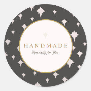 Adesivo Redondo Padrão Chic Upscale Silver Stars