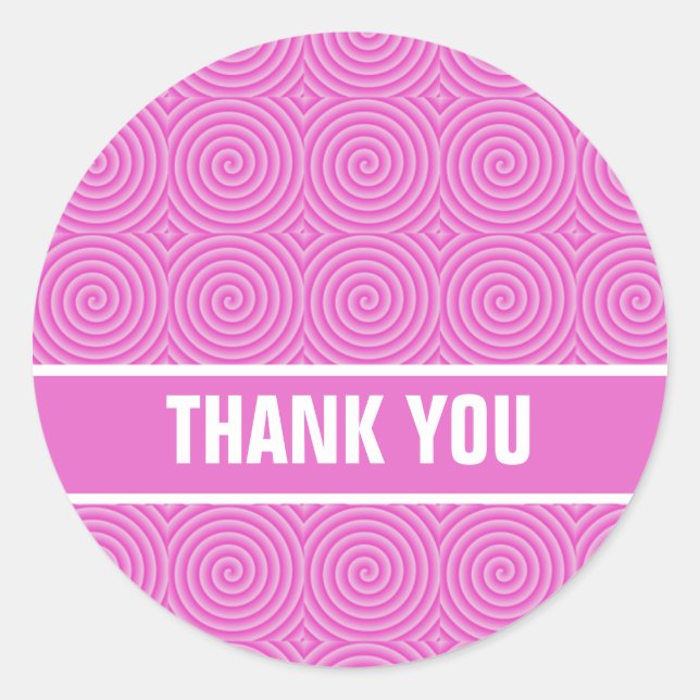 Adesivo Redondo Padrão Collypop Rosa (Frente)