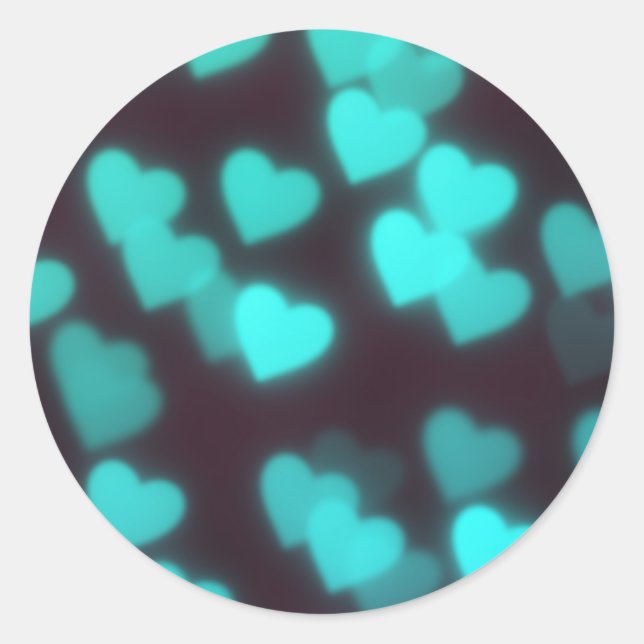 Adesivo Redondo Padrão Coração Moderno Correto (Frente)