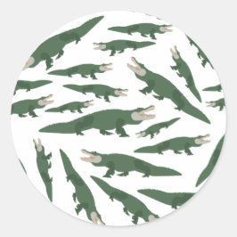 Adesivo Redondo Padrão Crocodilo de Alligador Cuto