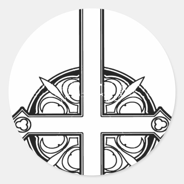 Adesivo Redondo Padrão Cruzado Superior para Baixo (Frente)
