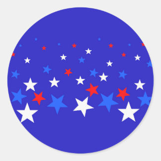 Adesivo Redondo Padrão das estrelas azul, vermelha e branca