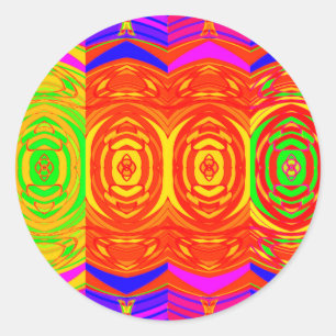 Adesivo Redondo Padrão de Abstrato de cores neon
