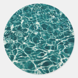 Adesivo Redondo Padrão de água azul