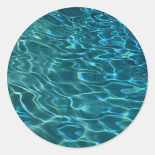 Adesivo Redondo Padrão de Água Azul Aqua