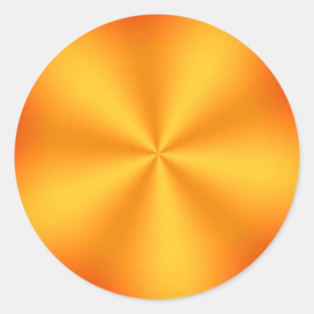 Adesivo Redondo Padrão de aparência radial do metal escovado laran (Frente)