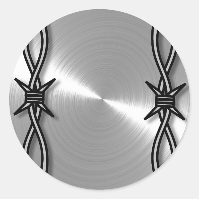 Adesivo Redondo Padrão de arame farpado (Frente)