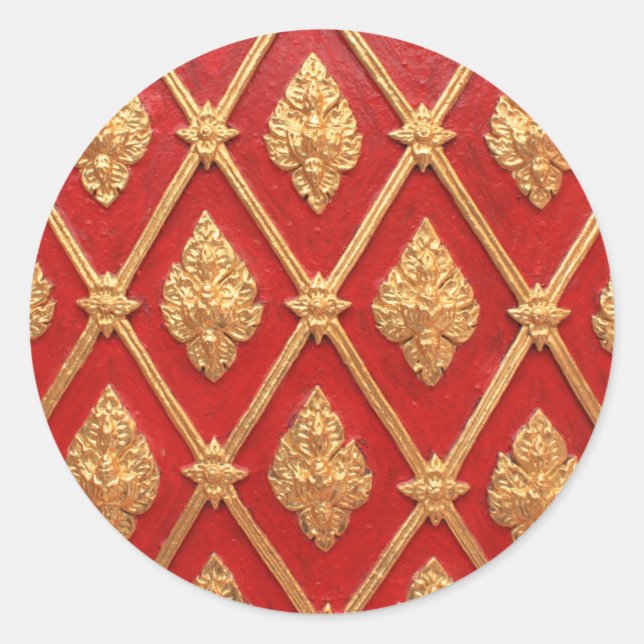 Adesivo Redondo Padrão de arte tailandês (Frente)