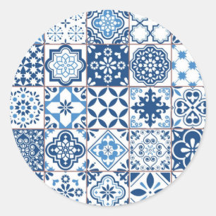 Adesivo Redondo Padrão de azulejos cerâmicos