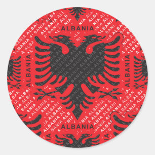 Adesivo Redondo Padrão de bandeira albanês 2