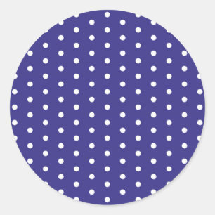 Adesivo Redondo Padrão de Bolinhas Azul e Branco Grande Saco de Pr