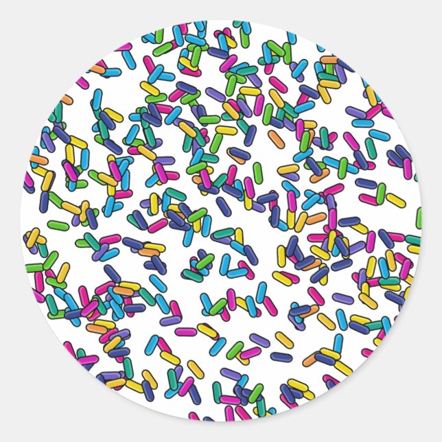 Adesivo Redondo Padrão de borrifadas espalhadas (Frente)
