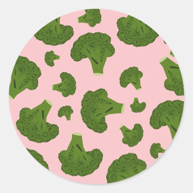 Adesivo Redondo Padrão de brócolis (Frente)