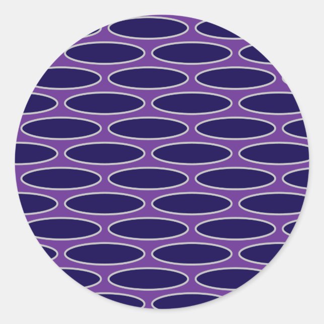Adesivo Redondo Padrão de Cadeia de Púrpura Oval (Frente)