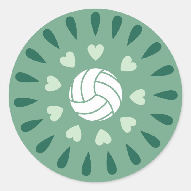 Adesivo Redondo Padrão de caleidoscópio Verde Volicbolas (Frente)