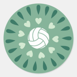 Adesivo Redondo Padrão de caleidoscópio Verde Volicbolas