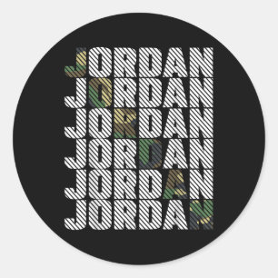Adesivo Redondo Padrão de Camuflagem Diagonal Jordan Camo Verde