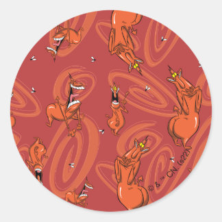 Adesivo Redondo Padrão de Cara Vermelha de Vaca e Galinha