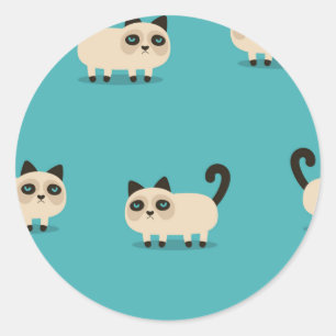 Adesivo Redondo Padrão de Cat