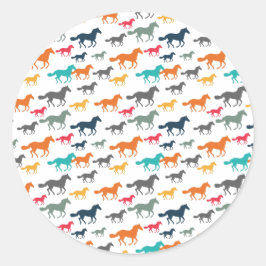 Adesivo Redondo Padrão de Cavalo Cugado