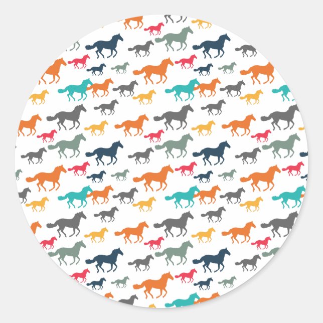 Adesivo Redondo Padrão de Cavalo Cugado (Frente)