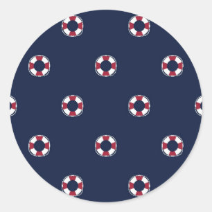 Adesivo Redondo Padrão De Compras Vermelhas E Brancas