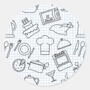 Adesivo Redondo Padrão de cozinha 4