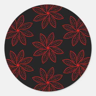 Adesivo Redondo Padrão de Crimson em Preto