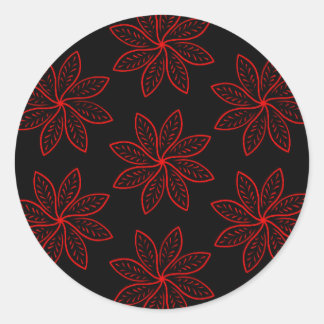 Adesivo Redondo Padrão de Crimson em Preto