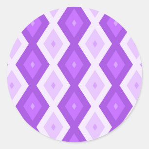 Adesivo Redondo Padrão de diamante roxo brilhante