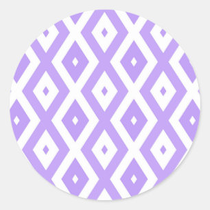 Adesivo Redondo Padrão de diamante roxo e branco