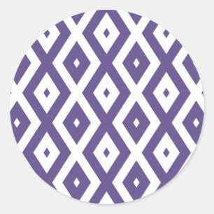 Adesivo Redondo Padrão de diamante ultra violeta e branco