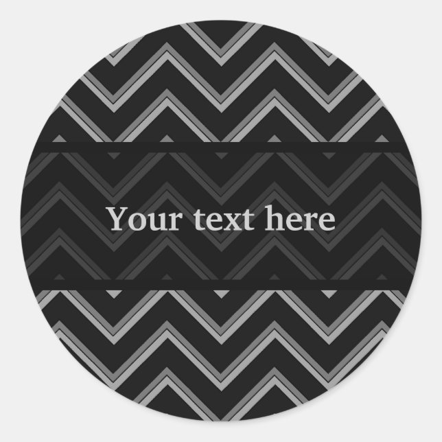 Adesivo Redondo Padrão de divisa negro e cinza legante (Frente)