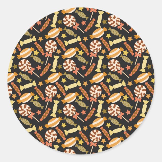 Adesivo Redondo Padrão de doces | Padrão do lombo | pirulito 13 (Frente)