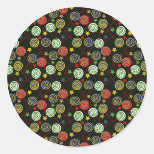 Adesivo Redondo Padrão de doces   Padrão do lombo   pirulito 28