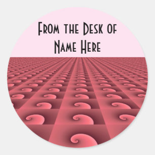 Adesivo Redondo Padrão de espiral com cor de Rosa profundo