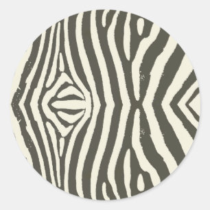 Adesivo Redondo Padrão de Estampa Animal de Listras de Zebra Moder