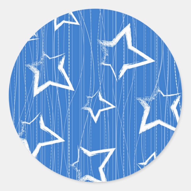 Adesivo Redondo Padrão de estrelas (Frente)