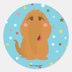 Adesivo Redondo Padrão de Estrelas e Pontos Azuis do Snuffleupagus