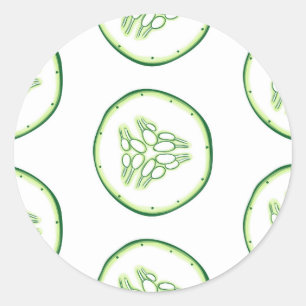 Adesivo Redondo Padrão de fatias de pepino