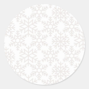 Adesivo Redondo Padrão de flocos de neve