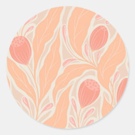 Adesivo Redondo Padrão de flores