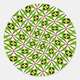 Adesivo Redondo Padrão de Flores Estéticas