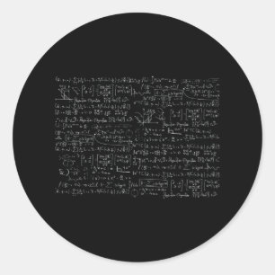Adesivo Redondo Padrão de Fórmulas de Matemática