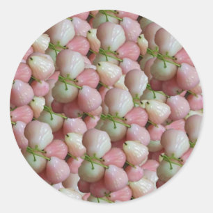 Adesivo Redondo Padrão de Fruta Jamun Rosa