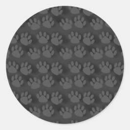 Adesivo Redondo Padrão de impressão de pata-branca