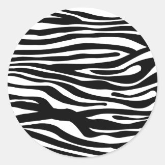 Adesivo Redondo Padrão de impressão zebra - preto e branco